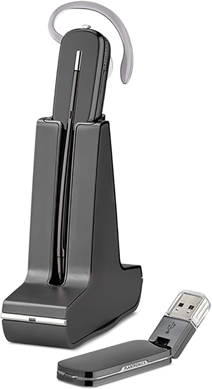 Poly (Plantronics + Polycom) Savi 440 Wireless DECT Headset (Poly) - Convertible (3 wearing styles) - Compatible to connect to your PC/Mac - Works with Teams, Zoom, Black (W440 SAVI)