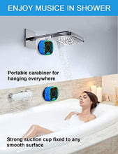 Load image into Gallery viewer, DuoTen Shower Speaker, IPX7 Waterproof Portable Bluetooth Speakers Shower Radio with Loud Stereo Sound, LED Display, Light Show, Suction Cup, Sturdy Hook for Home, Party, Outdoor, Travel, Pool, Hiking
