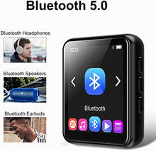 Load image into Gallery viewer, MP3 Player Bluetooth 5.0 Touch Screen Music Player Portable mp3 Player with Speakers high Fidelity Lossless Sound Quality mp3 FM Radio Recording e-Book 1.8 inch Screen MP3 Player Support (128GB)
