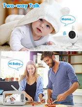 Load image into Gallery viewer, Baby Monitor with Camera and Audio 4.3 Inches LCD Split Screen 1000ft Range Rechargeable Battery Temperature Detection Baby Crying Detection Night Vision 2-Way Audio
