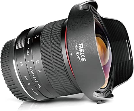 Meike 8mm f3.5 Ultra Wide Angle Fisheye Lens for All EOS EF Mount DSLR Cameras EOS 70D 77D 80D Rebel T7i T6i T6s T6 T5i T5 T4i T3i SL2,etc