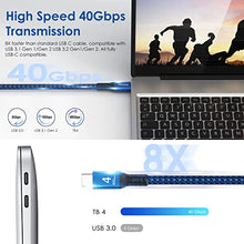 Load image into Gallery viewer, Cable for Thunderbolt 4 Cable 3.3ft, Dbilida Nylon Braided 40Gbps USB C Cable with 100W PD, 40Gbps, 8K Display Compatible with Thunderbolt 3 Cable, USB4, USB C, Hub, SSD, Docking and More
