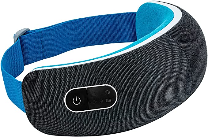 Lifepro Smart Electric Eye Massager with Heat Vibration - Bluetooth Music - Eye Strain, Migraine, Tension Headache Relief Device - Rechargeable Adjustable Dry Eye Mask (Blue)