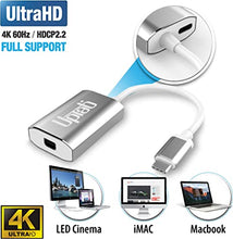Load image into Gallery viewer, USB C to Mini DisplayPort Adapter UPTab (4K@60Hz) USB-C/Thunderbolt 3 to MDP Adapter with Power Port for New M1 MacBook Pro/Air, iPad Pro USB-C, Mac Mini M1, iMac and More USB Type-C Devices (Silver)
