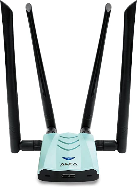 Alfa AC1900 WiFi Adapter - 1900 Mbps 802.11ac Long-Range Dual Band USB 3.0 Wi-Fi Network Adapter w/4x 5dBi External Dual-Band Antennas