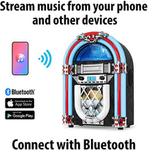 Load image into Gallery viewer, Victrola Nostalgic Wood Countertop Jukebox with Built-in Bluetooth Silver
