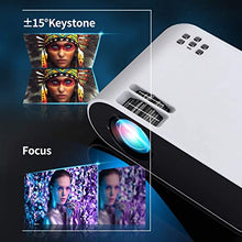 Load image into Gallery viewer, Mini Projector, GooDee W18 WiFi Movie Projector with Synchronize Smartphone Screen with 1080P Support and 200’’ Video Projector Support TV Stick, HDMI, VGA, USB, Laptop, PS4, and iOS/Android Phone
