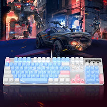 Load image into Gallery viewer, Mechanical Gaming Keyboard, 104 Keys White Backlit Mechanical Keyboards with Red Switches &amp; an Extra Set of Keycaps, MageGee Wired Ergonomic Computer Keyboard for Desktop, PC Gamers (White &amp; Blue)
