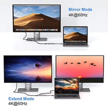 Load image into Gallery viewer, Docking Station for MacBook Pro Air, USB C Docking Station Dual Monitor,Dual HDMI Adapter Hub for Mac MacBook Pro with 2 HDMI(4K @60Hz), 3USB3.0,SD TF Card Reader and 100W PD USB C Port
