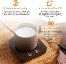 Load image into Gallery viewer, VOBAGA Imitation Wood Grain Coffee Cup Warmer &amp; Mug Warmer For Desk, Electric Cup Beverage Warmer Plate with 3 Temperature Settings for Tea, Water, Cocoa, Milk with Auto Shut Off after 4 hours Feature
