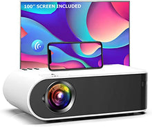 Load image into Gallery viewer, Mini Projector, GooDee W18 WiFi Movie Projector with Synchronize Smartphone Screen with 1080P Support and 200’’ Video Projector Support TV Stick, HDMI, VGA, USB, Laptop, PS4, and iOS/Android Phone
