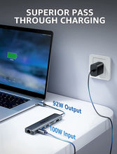 Load image into Gallery viewer, USB C Hub Multiport Adapter, Dockteck 7-in-1 USB-C Hub with 4K 60Hz HDMI, 1Gbps Ethernet, 100W Power Delivery, SD/TF Card Slots, USB 3.0 5Gbps Data Ports, for MacBook Pro, MacBook Air, iPad Pro, XPS

