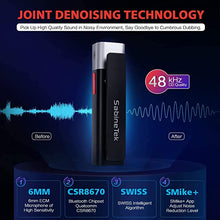 Load image into Gallery viewer, SabineTek SmartMike+ - Rechargeable Wireless Bluetooth Microphone, Hands-Free w/Noise Cancellation, Compatible w/GoPro, Canon Camera, iPhone/Android - Perfect for Vlogging &amp; Interviewing(Black)
