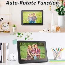 Load image into Gallery viewer, Digital Photo Frame WiFi Digital Picture Frame kimire 1920x1080 Touch Screen, Support Thumb USB Drive and SD Slot, Music Player, Alarm Clock, Share Photo and Video via APP, Cloud, Email(10inch Black)
