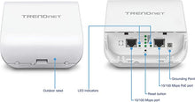 Load image into Gallery viewer, TRENDnet 10dBi Wireless N300 Outdoor PoE Pre-configured Point-to-Point Bridge Bundle Kit, TEW-740APBO2K, 2 x Pre-configured Wireless N Access Points, IPX6 Rated Housing, Built-in 10 dBi Antennas white
