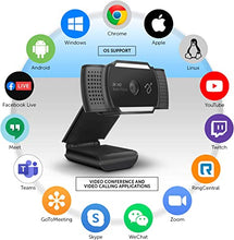 Load image into Gallery viewer, Aluratek HD 1080P Video Webcam for PC, MAC, Desktop &amp; Laptop, Video Call, Conference, USB
