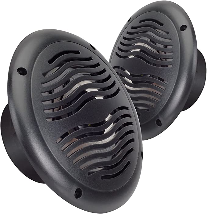 Magnadyne WR65B Waterproof 6 1/2 INCH 2-Way Speakers with Integrated Grill/Frame (Sold as a Pair in Black)