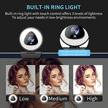 Load image into Gallery viewer, Streaming Webcam with Ring Light - 1080P Autofocus Computer Camera with Microphone Adjustable Brightness Digital Zoom Webcams for Xbox Twitch Gaming USB PC Web Camera for PC Laptop Desktop
