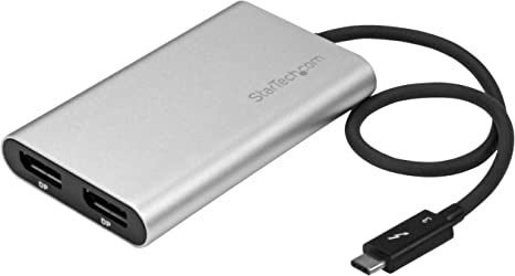 StarTech.com Thunderbolt 3 to Dual DisplayPort Adapter - 4K 60Hz - Windows Only Compatible - Monitor Adapter - DP Adapter (TB32DP2)