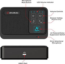 Load image into Gallery viewer, AVerMedia AS311 AI Speakerphone - AI-Powered Noise Suppression, Enhanced Voice Pickup, USB Plug and Play, Easy Setup, Conference Microphone and Speaker for Working from Home
