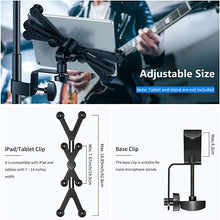 Load image into Gallery viewer, Neewer 7-14 inches Adjustable Tablet Holder Mount with 360 Degree Swivel Clamp for Connecting with Microphone Stand, Compatible with iPad, iPad Pro, iPad Air, Google Nexus Samsung Galaxy
