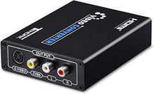 Load image into Gallery viewer, Tendak HDMI to Composite 3RCA AV S-Video R/L Audio Vdieo Converter Adapter Upscaler Support 720P/1080P with RCA/S-Video Cable for PC Laptop Xbox PS3 TV STB VHS VCR Camera Blue-Ray DVD
