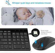 Load image into Gallery viewer, Wireless Keyboard and Mouse Combo, LeadsaiL Compact Quiet Full Size Wireless Keyboard and Mouse Set 2.4G Ultra-Thin Sleek Design for Windows, Computer, Desktop, PC, Notebook, Laptop (Light Black)
