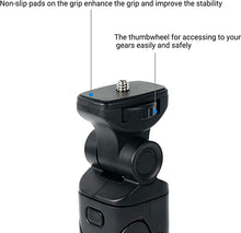 Load image into Gallery viewer, JJC Wired Remote Shooting Grip Mini Tripod for Sony ZV-1 RX100 Mark II III IV V VA VI VII A6500 A6400 A6300 A6100 A6000 A5100 HDR-CX405 CX440 CX675 FDR-AX53 AX43 AX33 AX100 &amp; More Sony Camera Handycam
