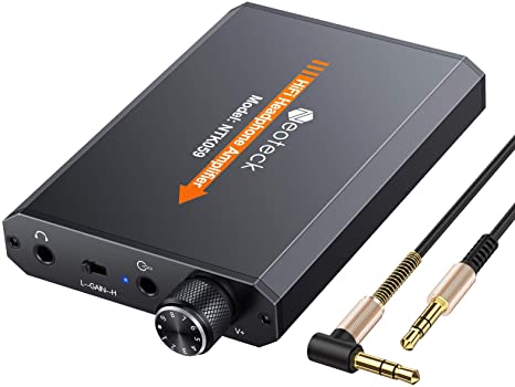 Neoteck Portable 3.5mm Headphone Amplifier Two-Stage Gain Switch, 16-150 Ohm, Aluminum Matte Surface