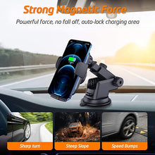 Load image into Gallery viewer, Wireless Car Charger, (New Version Automatic Arms) WixGear Auto-Clamping Fast Wireless Car Charger, Phone Holder for Car, 15W Qi Fast ChargingCompatible with iPhone 13 12 Mini 11 Pro Max,Samsung S21
