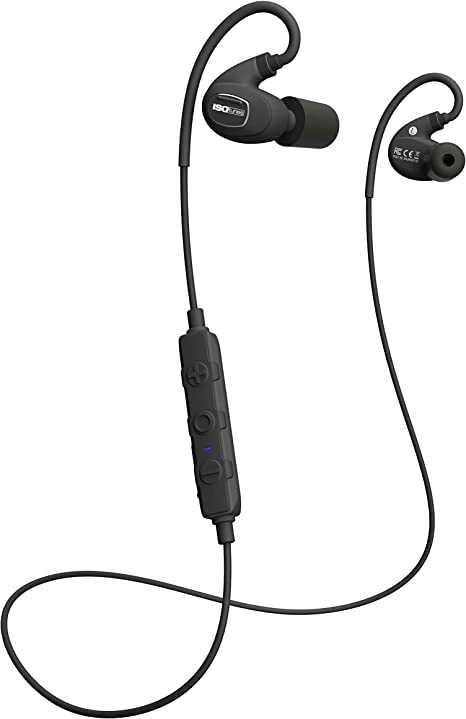 ISOtunes PRO 2.0 Bluetooth Earplug Headphones, 27 dB Noise Reduction Rating, 16+ Hour Battery, IP67 Durability, Noise Cancelling Mic, OSHA Compliant Professional Hearing Protector (Matte Black)