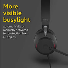 Load image into Gallery viewer, Jabra Evolve2 40 UC Wired Headphones, USB-A, Stereo, Black Telework Headset for Calls and Music, Enhanced All-Day Comfort, Passive Noise Cancelling Headphones, UC-Optimized with USB-A Connection
