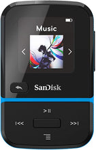 Load image into Gallery viewer, SanDisk 16GB Clip Sport Go MP3 Player, Blue - LED Screen and FM Radio - SDMX30-016G-G46B
