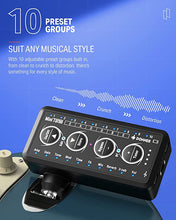 Load image into Gallery viewer, Donner Guitar Headphone Amp, Mini Turbo Headphone Amplifier Guitar, 10 Amp Models with Tuner, Inlay Multi Effects Delay Reverb Chorus Overdrive, USB Export
