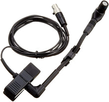 Load image into Gallery viewer, Shure WB98H/C Cardioid TQG Clip-on Gooseneck Microphone, Clamps onto Bell of Wind Instrument or Rim of Percussion Instruments - Black (Wireless Bodypack Transmitter Sold Separately)
