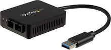 Load image into Gallery viewer, StarTech.com USB to Fiber Optic Converter - 1000Base-SX SC - MM - Windows / Mac / Linux - USB 3.0 Ethernet Adapter - Network Adapter (US1GA30SXSC)
