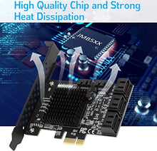 Load image into Gallery viewer, Heayzoki 8 Ports PCI-E to SATA 3.0 Card,PCI Express PCI-e Expansion Card,PCI-E to SATA3.0 Controller Expansion Board,for Windows 7/8/XP/10,with Driver Disc,Semi-High Baffle
