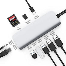 Load image into Gallery viewer, MacBook Pro Docking Station, HyperDrive 10-in-2 USB C Dock, Dual Monitor HDMI 4K@60Hz, 60W USBC Power Delivery, Gigabit Ethernet, Dual USB-C Hub Adapter for M1 MacBook Pro Air, Chromebook, Sliver
