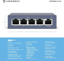 Load image into Gallery viewer, Amcrest AMPS5E4P-At-65 5-Port PoE+ Power Over Ethernet Poe Switch
