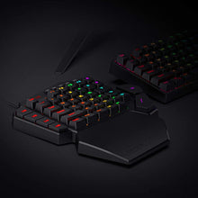 Load image into Gallery viewer, Redragon K585 DITI One-Handed RGB Mechanical Gaming Keyboard, Type-C Professional Gaming Keypad with 7 Onboard Macro Keys, Detachable Wrist Rest, 42 Keys (Black-Blue Switch)
