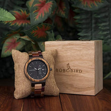 Load image into Gallery viewer, Men Wooden Watches Colorful Bamboo Watches Week &amp; Date Display Quartz Couples Watches Handmade Casual Multifunction Wood Wristwatch for Men
