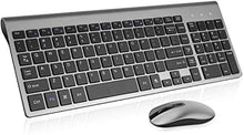 Load image into Gallery viewer, Wireless Keyboard Mouse Combo, cimetech Compact Full Size Wireless Keyboard and Mouse Set 2.4G Ultra-Thin Sleek Design for Windows, Computer, Desktop, PC , Notebook - (Grey)
