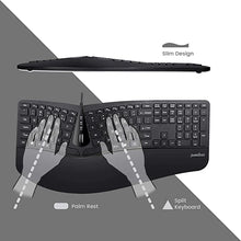 Load image into Gallery viewer, Perixx Periduo-505, Wired USB Ergonomic Split Keyboard and Vertical Mouse Combo with Adjustable Palm Rest and Short Tactical Membrane Keys, US English Layout
