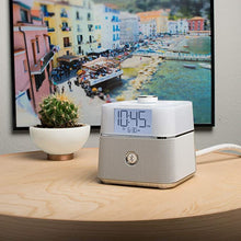 Load image into Gallery viewer, Brandstand | CubieBlue | User Friendly &amp; Convenient Alarm Clock Charger | 2 USB Ports | 2 Tamper Resistant Sockets | Brandstand Bluetooth Speaker
