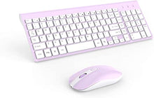 Load image into Gallery viewer, Wireless Keyboard Mouse Combo, cimetech Compact Full Size Wireless Keyboard and Mouse Set 2.4G Ultra-Thin Sleek Design for Windows, Computer, Desktop, PC, Notebook - (Purple)
