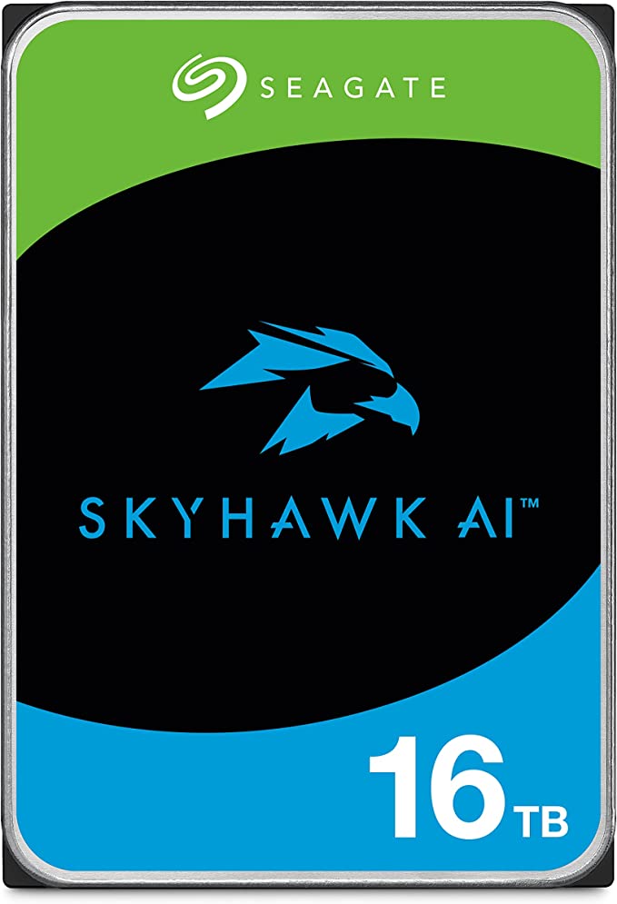 Seagate Skyhawk AI 16TB Video Internal Hard Drive HDD – 3.5 Inch SATA 6Gb/s 256MB Cache for DVR NVR Security Camera System with Drive Health Management and in-House Rescue Services (ST16000VE000)