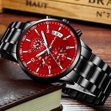 Load image into Gallery viewer, CRRJU Men&#39;s Fashion Stainless Steel Watches Date Waterproof Chronograph Wristwatches,Stainsteel Steel Band Waterproof Watch

