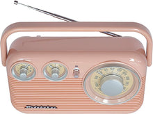 Load image into Gallery viewer, Studebaker SB2003 Retro Portable AM/FM Radio AC or Battery Operated (Rose Gold)
