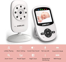 Load image into Gallery viewer, Video Baby Monitor with Digital Camera, ANMEATE Digital 2.4Ghz Wireless Video Monitor with Temperature Monitor, 960ft Transmission Range, 2-Way Talk, Night Vision, High Capacity Battery
