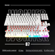 Load image into Gallery viewer, Womier SK87 Hot Swappable Keyboard,TKL Mechanical Keyboard, RGB Gaming Keyboard Pudding Keycaps with 87Keys Linear Gateron Red Switch, for PC PS4 Xbox (Red Switch, Pudding Keycaps)
